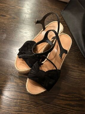 Valentino Black Bow Espadrille Sandals - Women